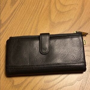 Fossil black leather wallet